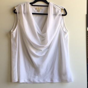 XL, Michael Kors sheer white blouse